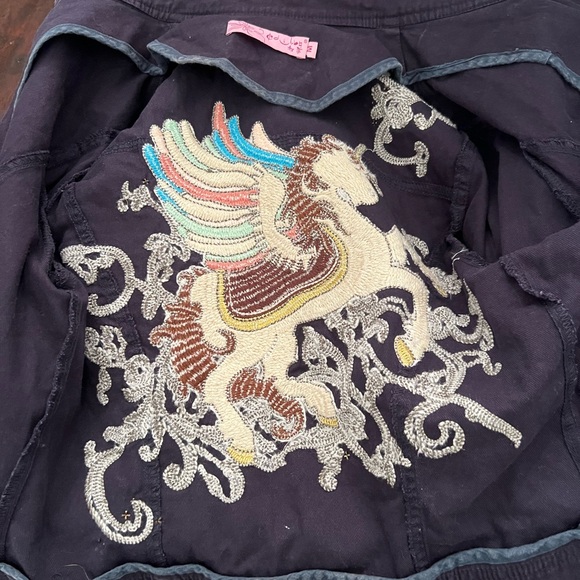 Women's embroidery unicorn jacket